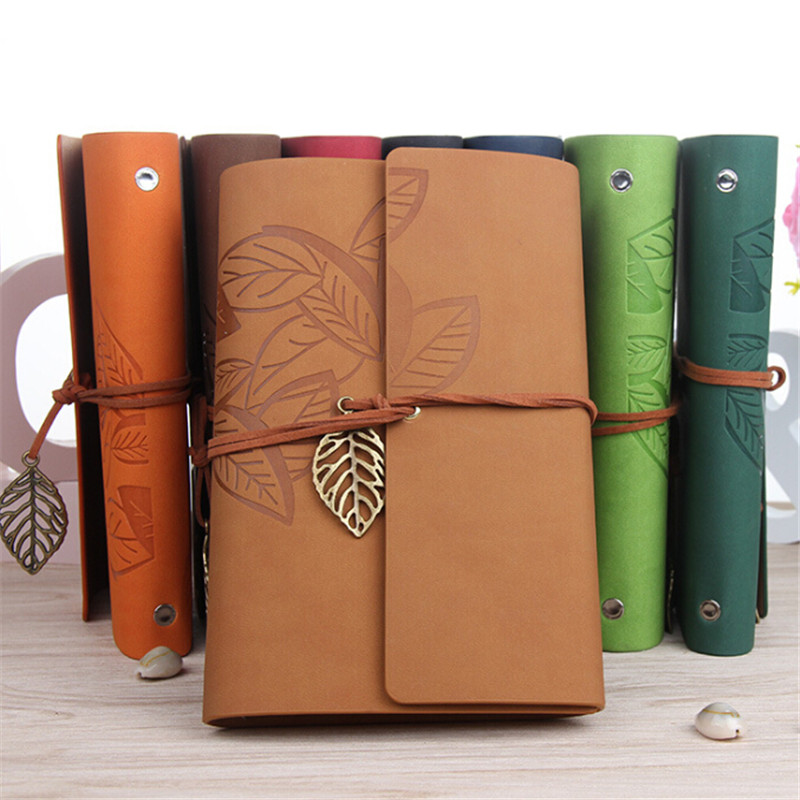 

145*105MM Classic Retro Notebook Leather Blank Diary Note Book Journal Sketchbook 8 Colors Stationery School Office Supplies