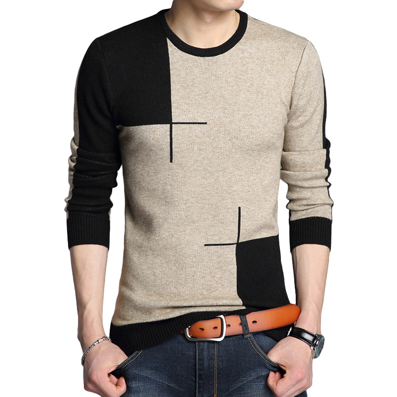 

2020 Winter New Arrivals Thick Warm Sweaters O-Neck Wool Sweater Men Brand Clothing Knitted Cashmere Pullover Men, Black