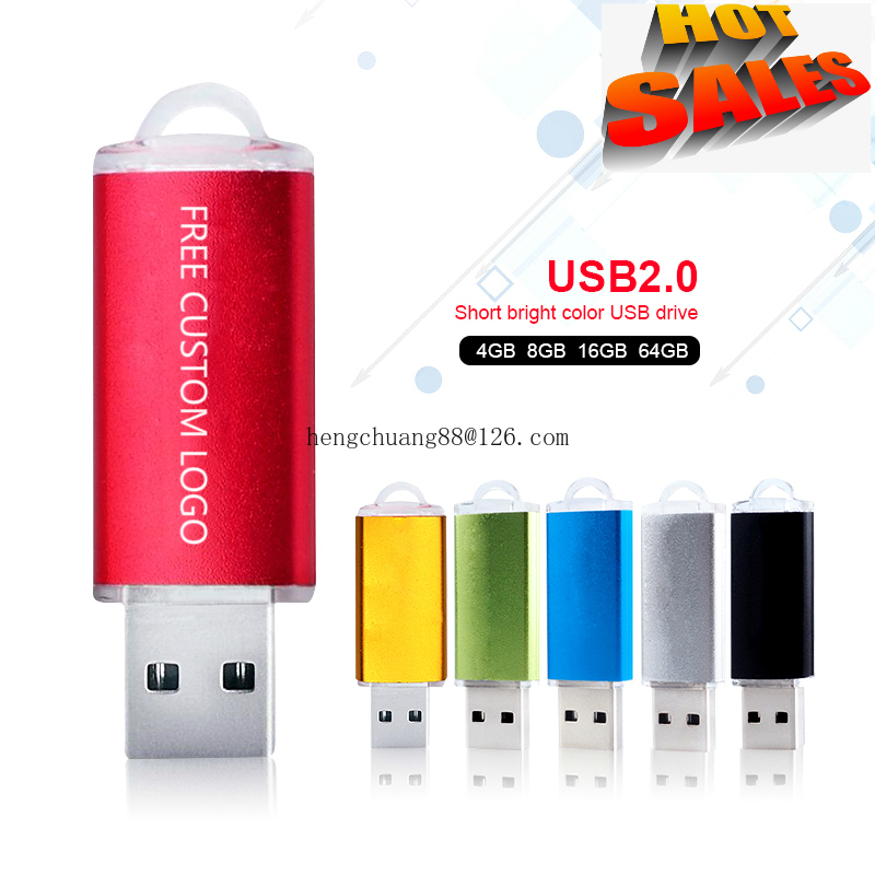 

Free Custom Logo Usb Flash Drive 8G 16G Lid Pen Drive Thumb Drives Memory Stick Usb Key High Speed Multi-color Flash Drives 16gb