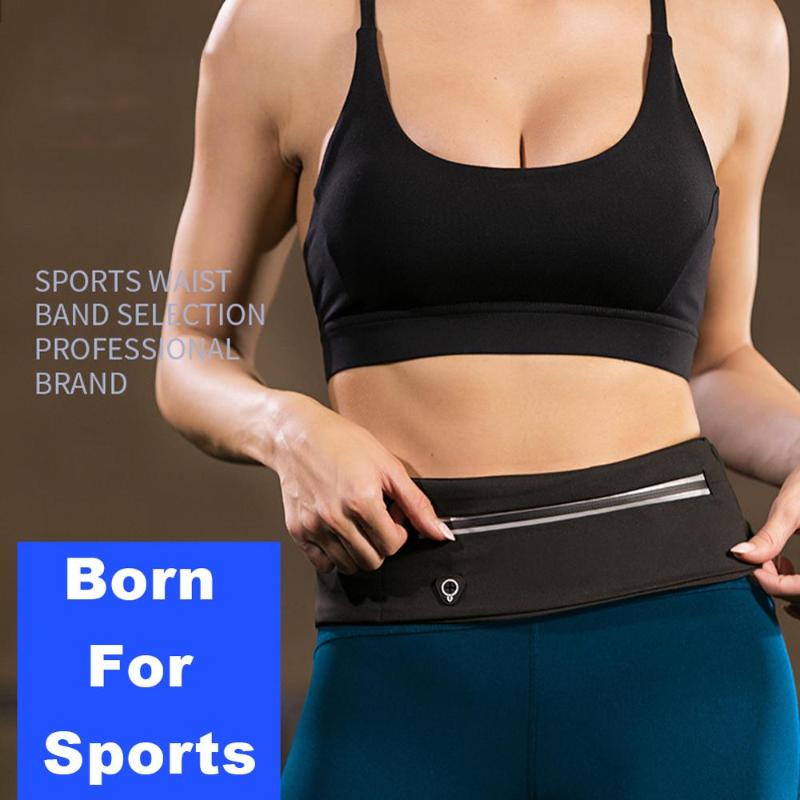 

New Upgrade Adjustable Size Reflective Zipper Sports Waist Bag Running Yoga Bottom Breathable Mesh Sports Belt Bag Dropshipping, Black color