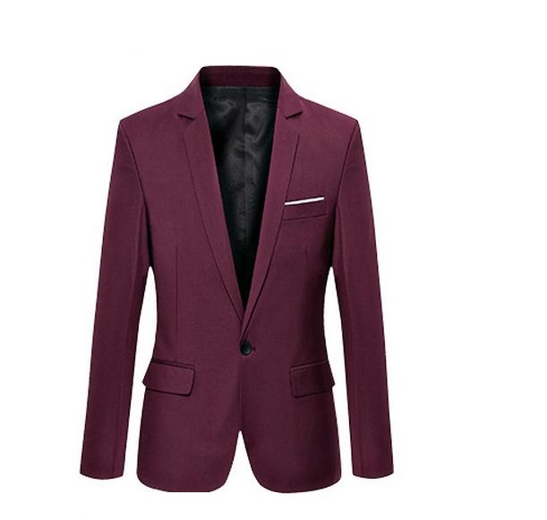 

Red wine Europe Young Men' leisure suit 5XL 6XL a buckle business casual wild Slim small suit jacket Korean England small