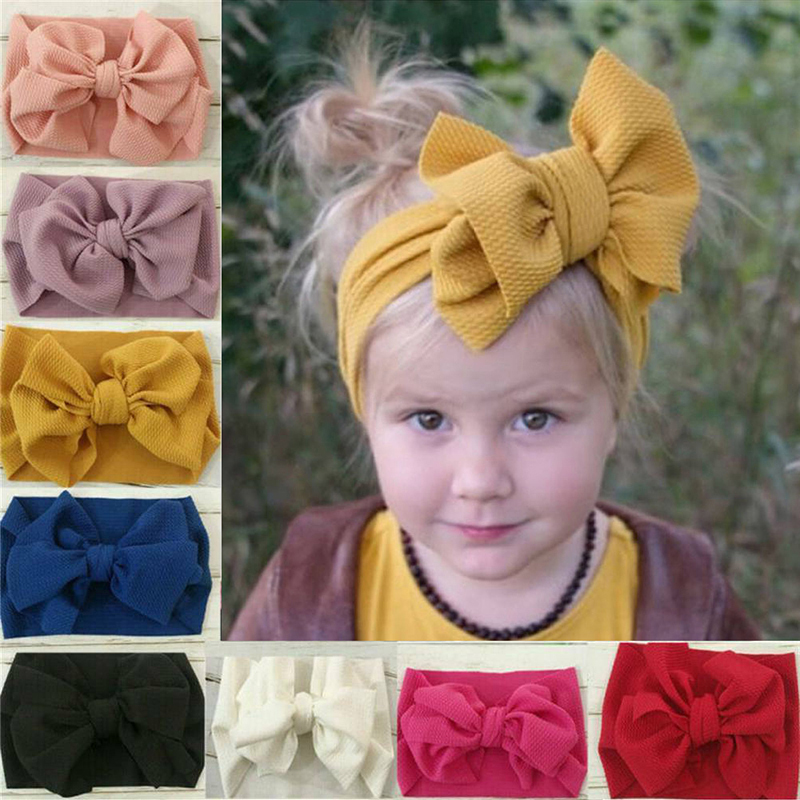 

Adjustable Big Bow Headwrap Baby Headband Top Bow Knot Headbands Hair Turban Newborn Head Band Boy Girl Child Large Hair Bows, White