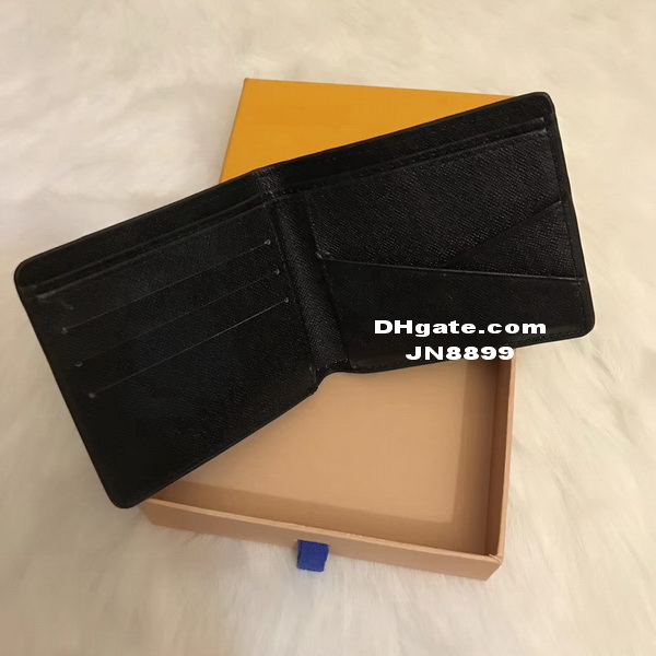 

Hot Sale Fashion Men Women Wallets With Box Premium Black Leather Slender Wallet Red Black Wallet PU Leather Outdoor Sport Bag Purse