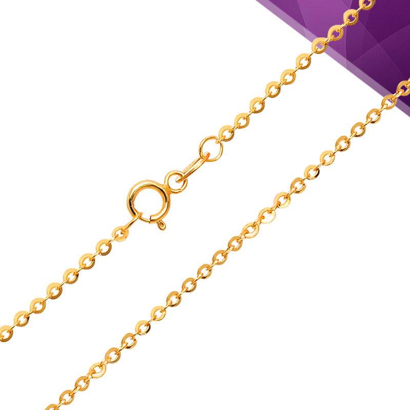 

FINE AU750 18K Yellow Gold Necklace Women O link chain Necklace 18K White Gold