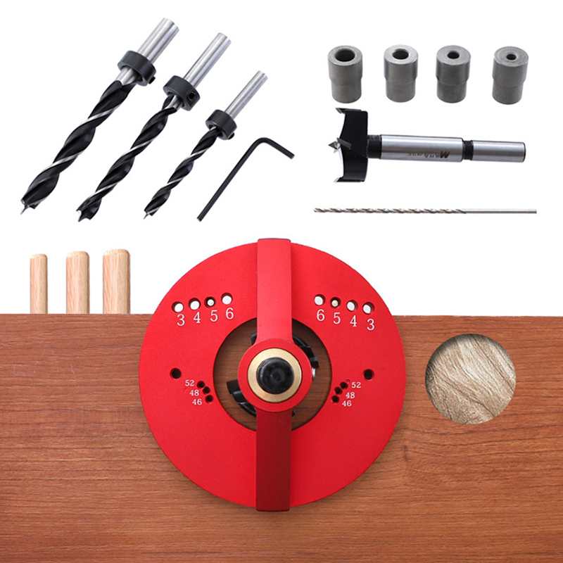 

Multifunctional 35mm aluminum alloy hinged wood board MDF sandwich board hole opener wood side drawing center line tool