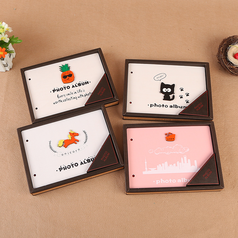 

Creative Stereo DIY Photo Frames Wooden Cartoon Wedding Party Photos Albums Book Wedding Gift for Guests, Same as picture