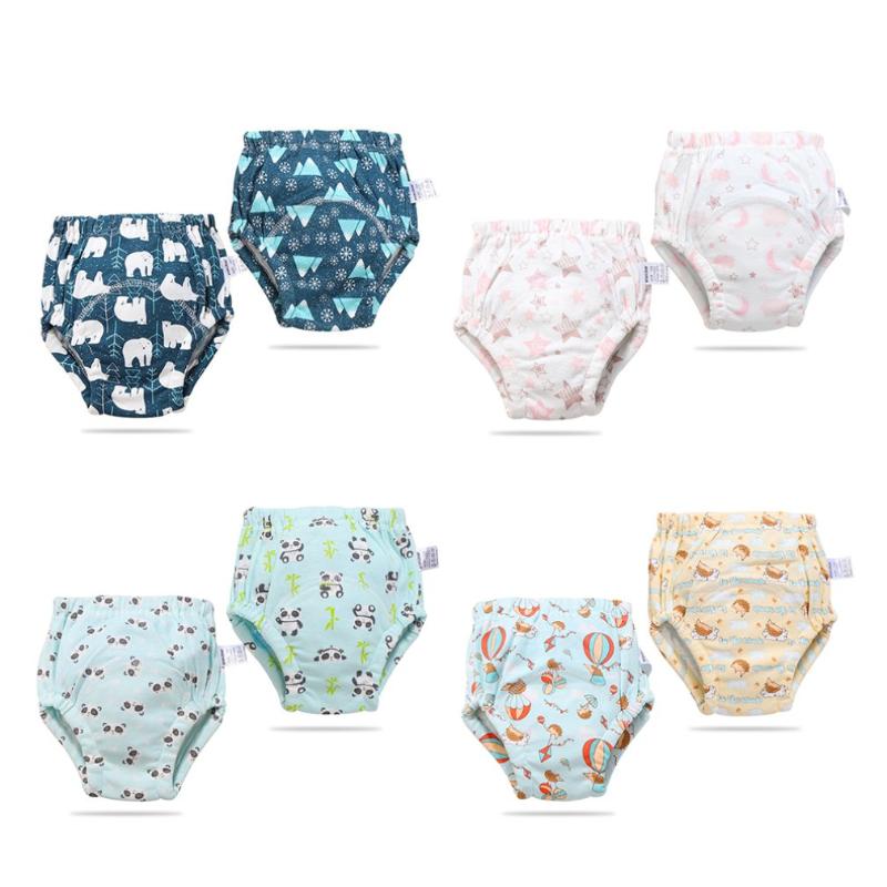 

cotton washable baby 6-layer gauze diaper pants 360 Surround Dressed No Leakage Multifunctional Layer Design absorbs, Panda 90