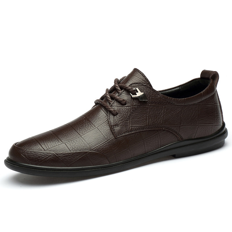 

2020 Luxury Men Leather Shoes Male Dress Shoes Business Black Flats Lace-up Comfortable Formal Footwear