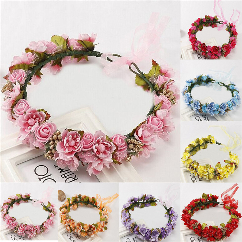 

artificial flower Garland for Ladies Bridal Flower Hair Comb Wedding Accessories Red Rose Hairpin Hair Jewelry decoration #3d13, Orange