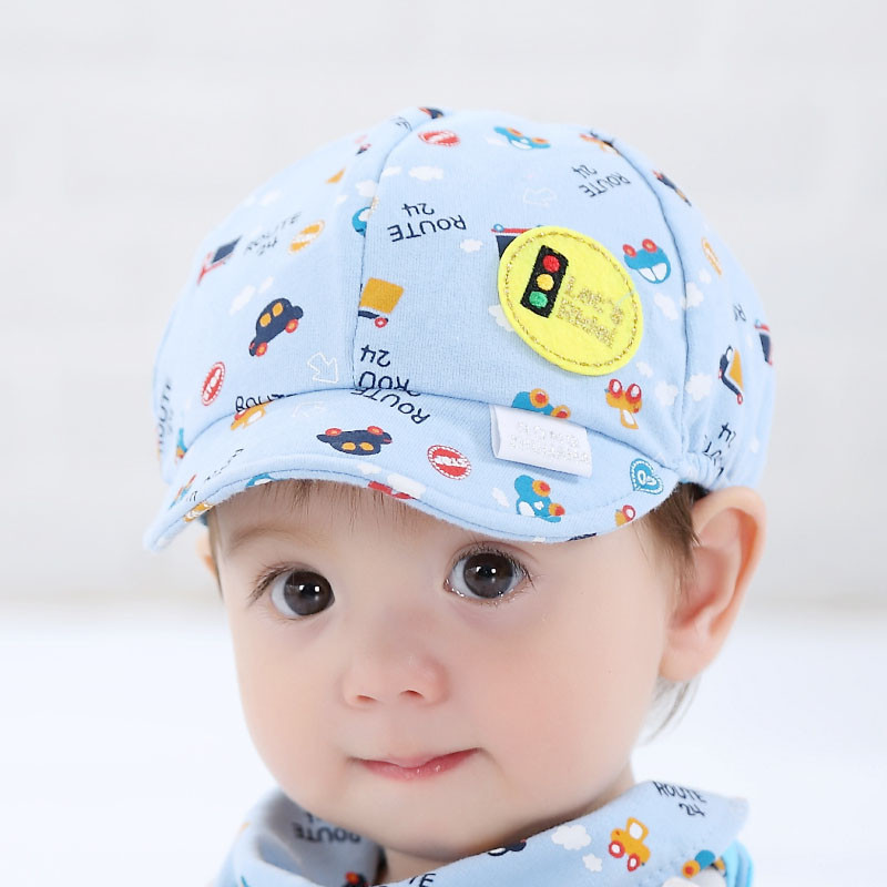 

Children Sun Hats Toddler Cap Cute Baby Kid Boy Girl Infant Hat Little Car Spring Newborn Photography Props Baseball Beret Cap, Blue