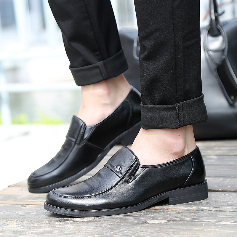 

New Style Genuine Leather Genuine Product Fashion Business Casual Leather Shoes England MEN'S SHOES Foot Coverin, Black