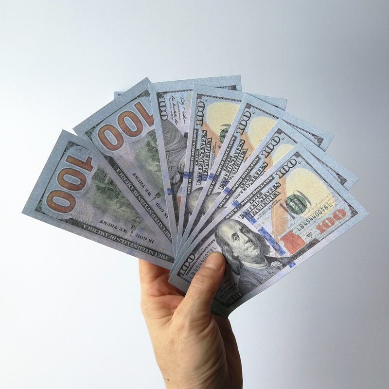 

Movie prop banknote 20 50 100 dollars toy currency party fake money children gift ticket