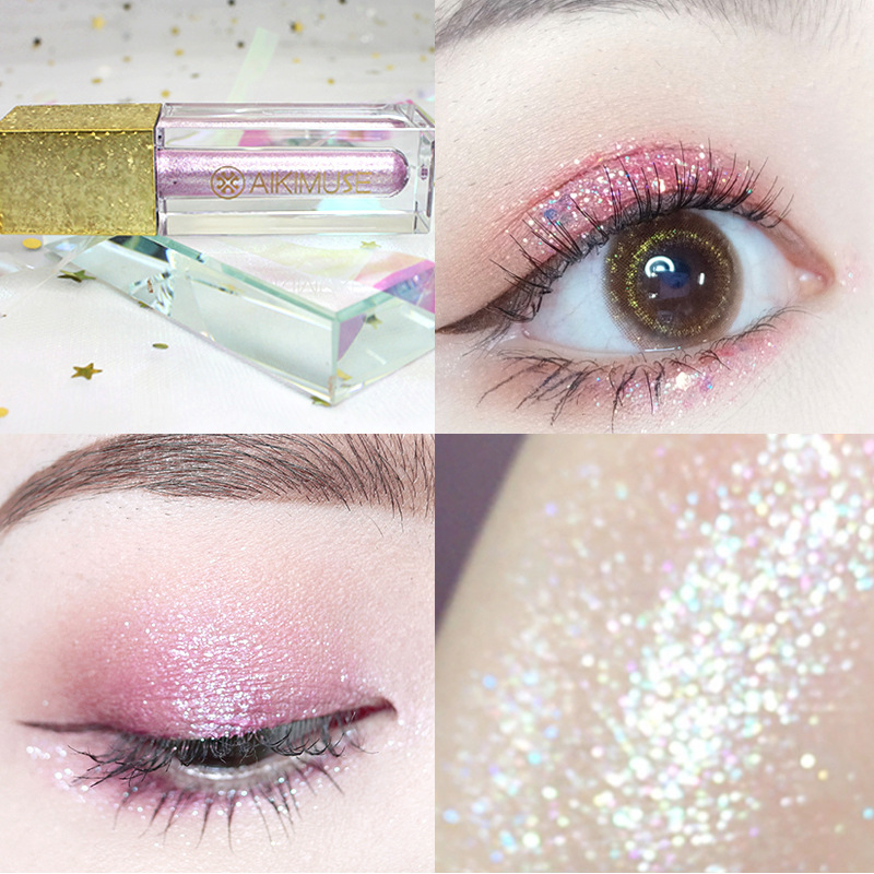 

5 Color Metallic Shiny Smoky Eyes Eyeshadow Waterproof Glitter Liquid Eyeliner Diamond Pearlescent Makeup Eyeshadow PigmentTSLM2, 06
