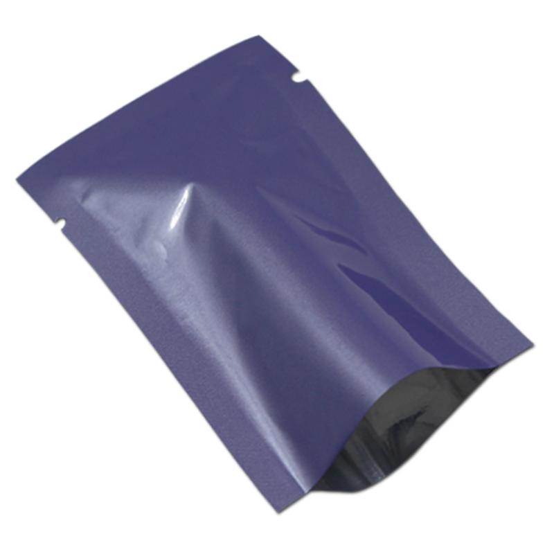 

300Pcs Glossy Purple Aluminum Foil Heat Seal Pouches Dried flowers Household Packing Mylar Storage Open Top Vacuum Bag
