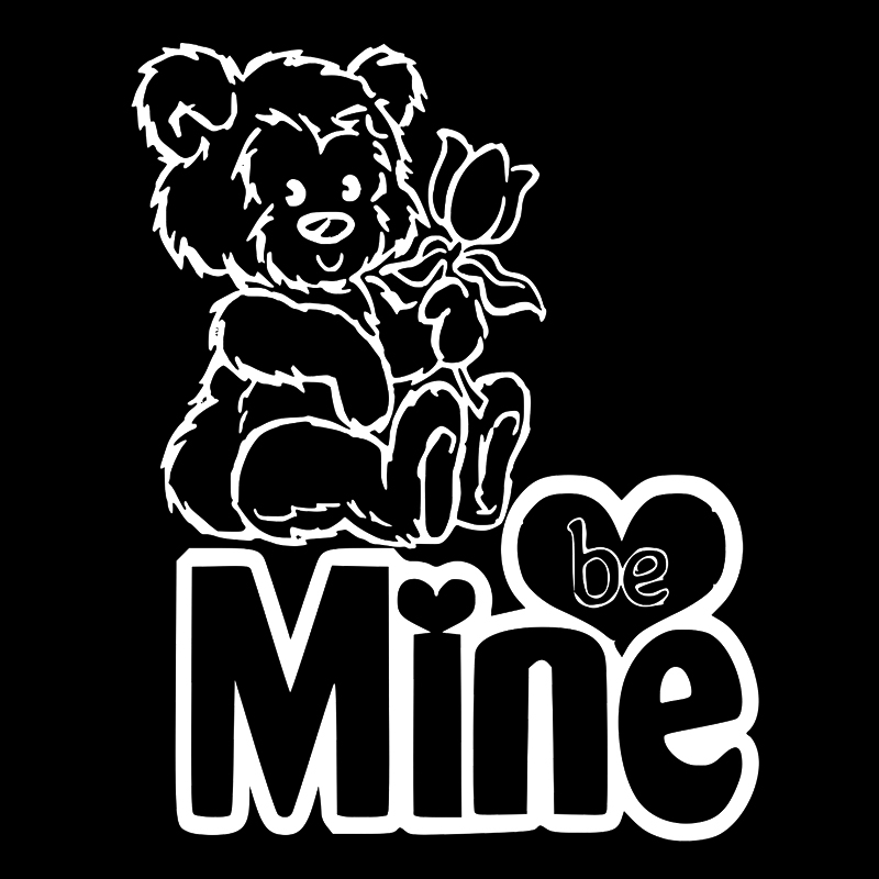 

16*12.6cm Be Mine Bear Car Sticker Cute And Interesting Fashion Sticker Decals Car Accessori, Color