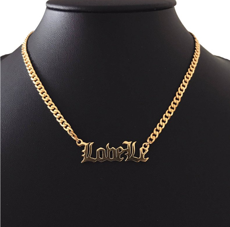 

Customize Name Necklaces for Men Women Boy Personalized Nameplate Necklace Cuban Chain Hip Hop Jewelry Gifts Gold Plated Stainless Steel