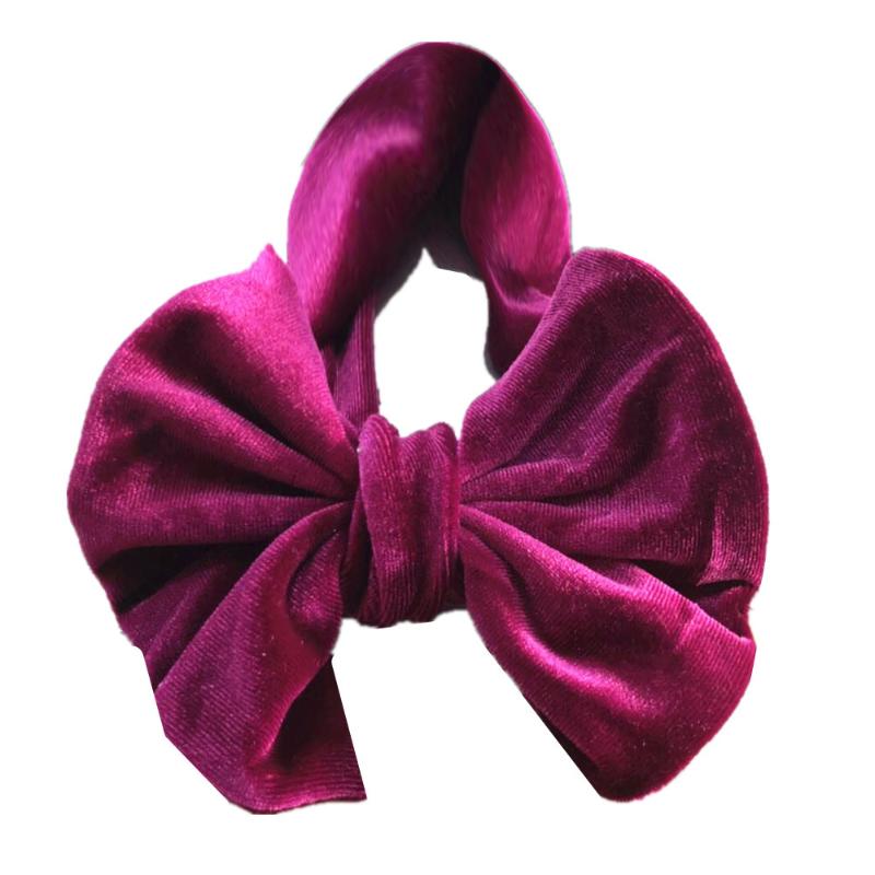 

Cotton Elastic Bow Hairband Solid Velvet Handmade Headdress Girl Hair Accessories