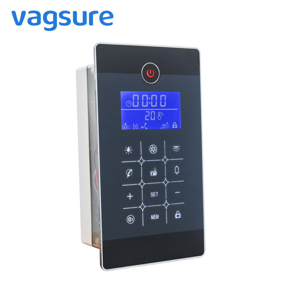 Waterproof IPX4 Shower Bath radio Controller Shower FM Radio Panel Smart Induction Touch Screen LCD display-image-848708681