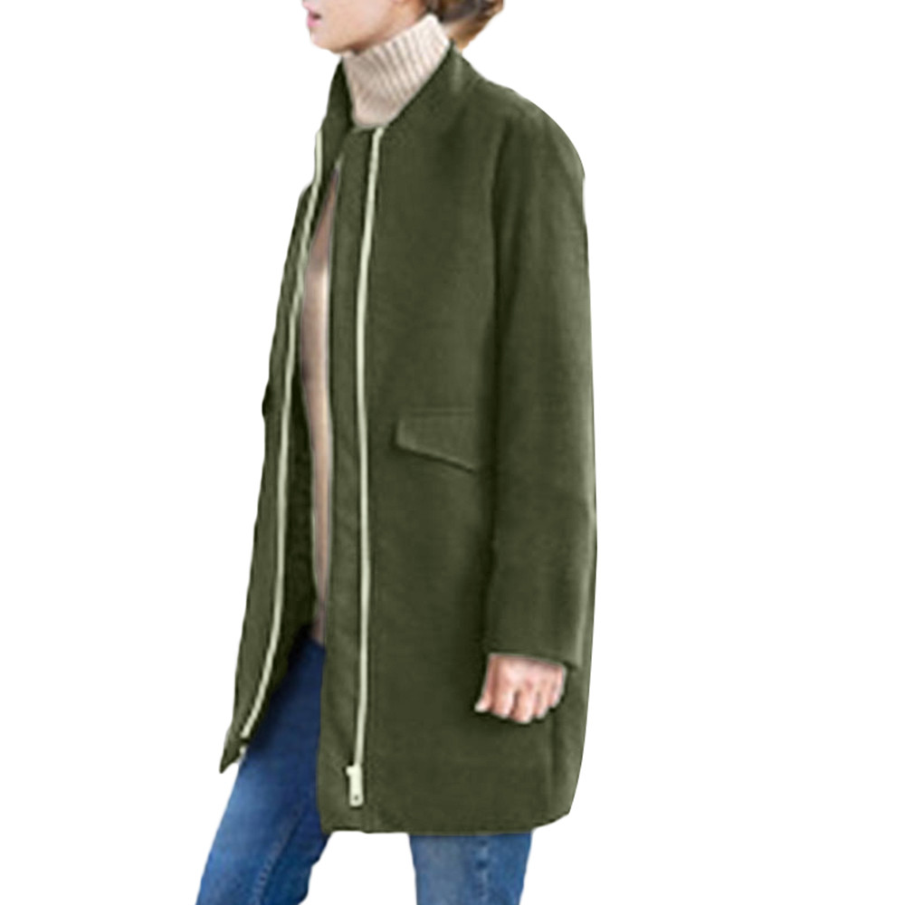 

Womens Coat Winter Lapel Trench Coat Zipper Jacket Loose Plus Overcoat Outwear2019 Soft Touch Casual Women's chaqueta mujer, Black