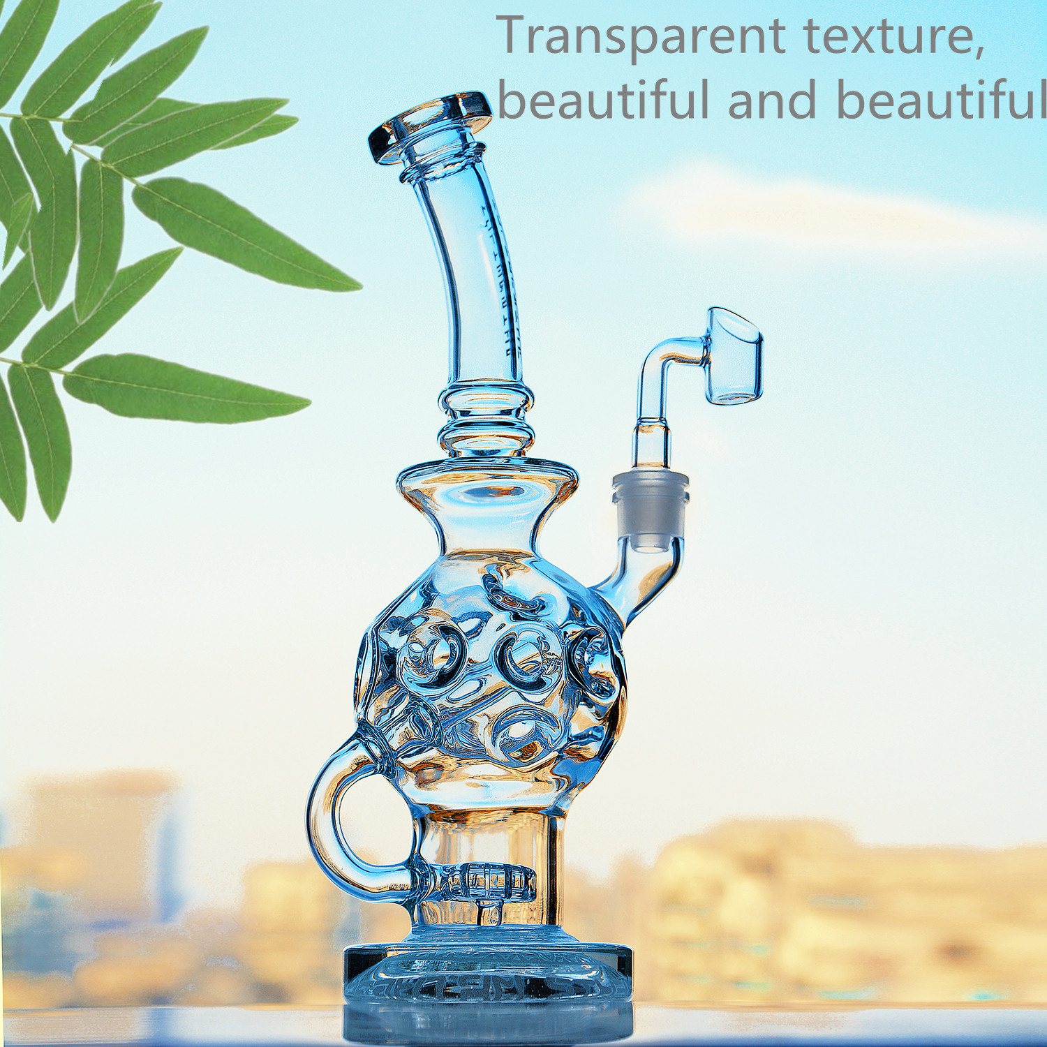 

9.8 inch unique shape klein dab rigs glass bong strait Type hight Glass Water dab rigse Smoking pipe with glass banger