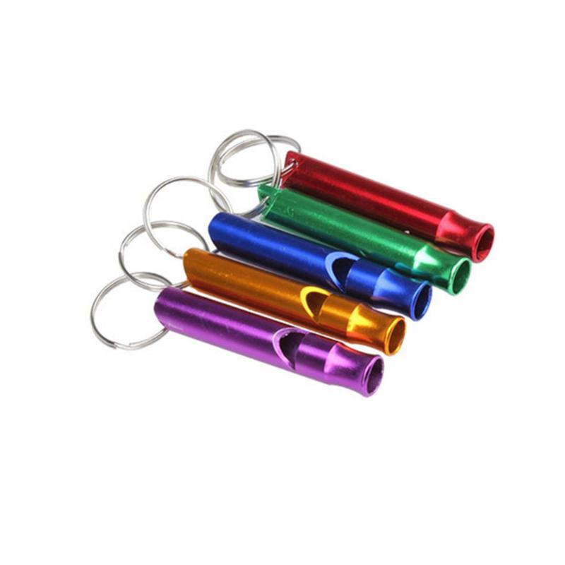 

7PCS/Set Student Aluminum Alloy Whistle Keychain Outdoor Emergency Survival Safety Sport Camping Hunting Whistle