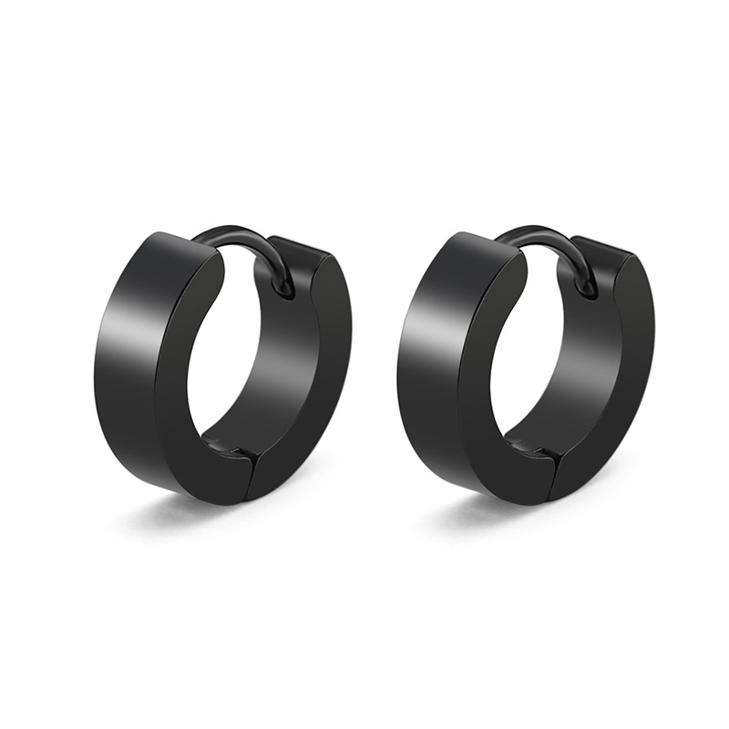 

Fashion Stainless Steel Hoop Earrings For Men Women Gift Punk Design White Gold Color Earrings Jewelry JE18004
