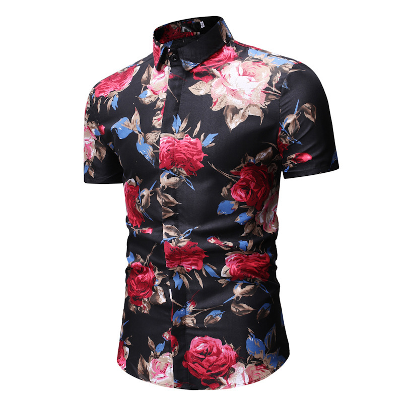 camisa de rosas hombre