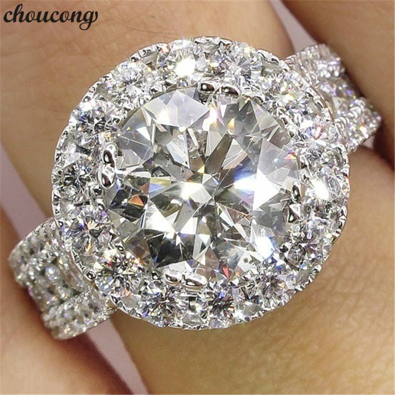 

choucong Vintage Promise Finger Ring 925 sterling Silver Diamond Engagement Band Rings For Women Bridal Wedding Jewelry