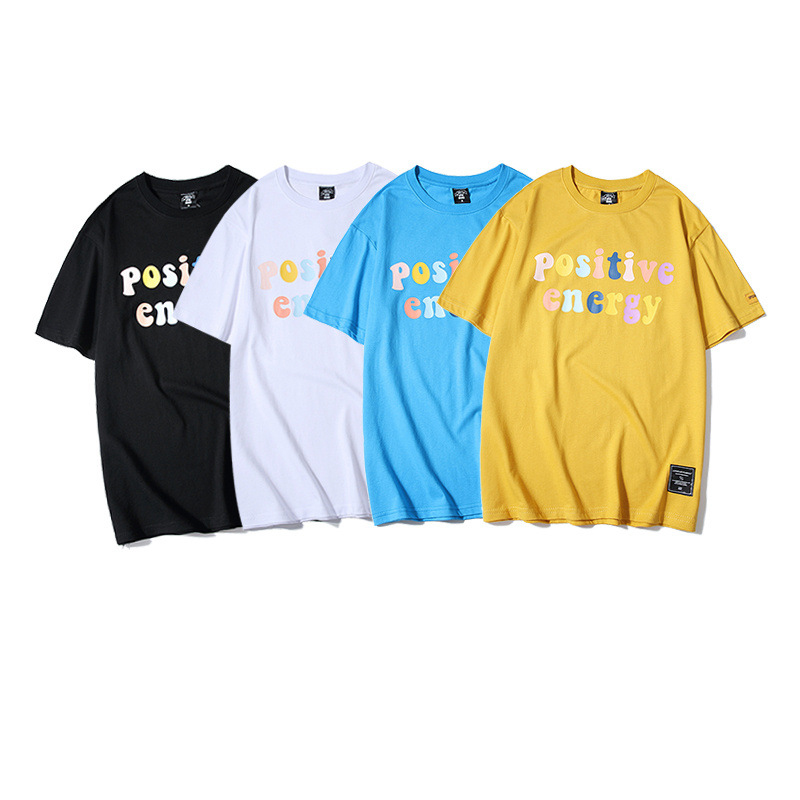 T-shirts d'été pour hommes Impression de lettres à manches courtes Hip Hop T-shirts drôles Streetwear Casual Coton Tops T-shirts pour hommes