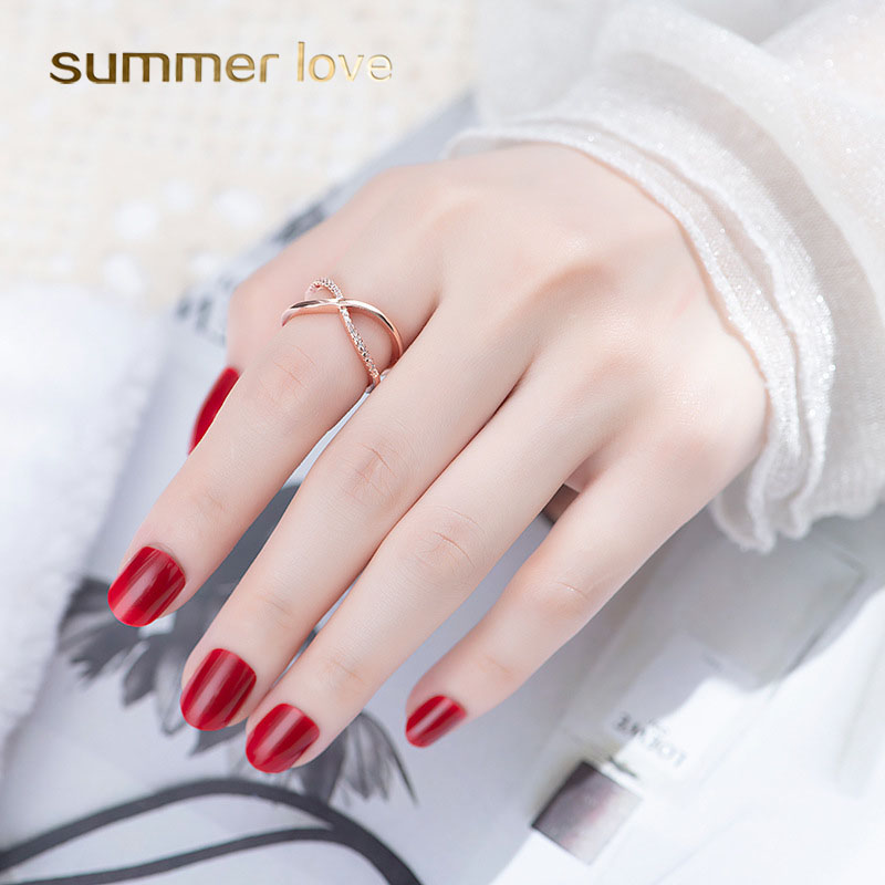 

2019 Infinity Symbol Micro Inlayed Cubic Zircon Ring for Women's Girl Silver Rose Gold FOREVER Endless Love Eternal Friendship Ring Jewelry