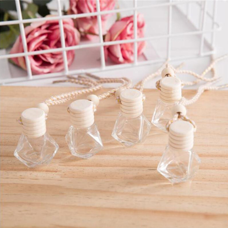 

Car perfume bottle car pendant perfume ornament air freshener for essential oils diffuser fragrance empty glass bottle new