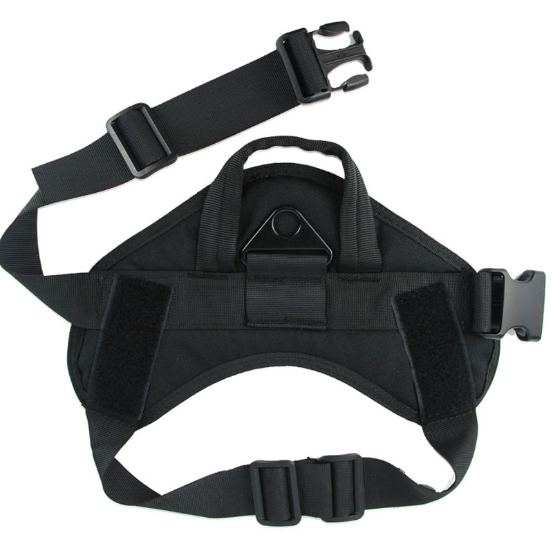 

Tactical Service Dog Vest Adjustable Training Hiking Molle Nylon Water-resistan Dog Harness with Handle Hunting, Black