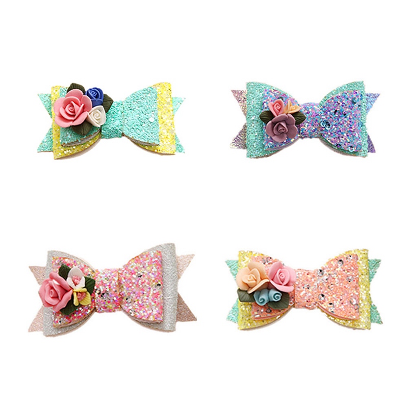 Dots Barrettes Hairpins 36 Colors 1PC Children Hair Clips Bowknot Hairbows Glitter Bows With Clip Girls 2020 New Arrival Kids