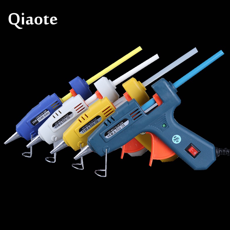 

Qiaote Hot Melt Glue Gun 20W 25W 60W 100W EU US Plug Thermo Electric Tool with 2PCS Clear Glue Stick Silicone Adhesive For DIY