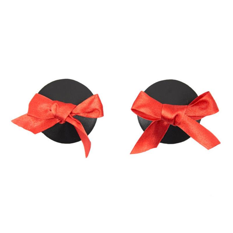 

Sexy Bow Nipple Cover Leather Flirting Fetish Nipple Pasties Women Stickers Club Wear Ladies Bra Accessories