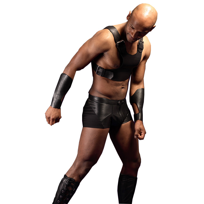 

Men Sexy Leather Lingerie Set Boxers Trunks Underwear Wet Look Shorts Boxershorts Homme Black Vinyl Lingerie Leatherette Boxers