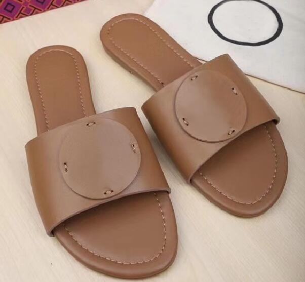 

Designer-tent leather Mules Slippers Ladies Sandals Summer Beach Shoes TB Slippers, Blue