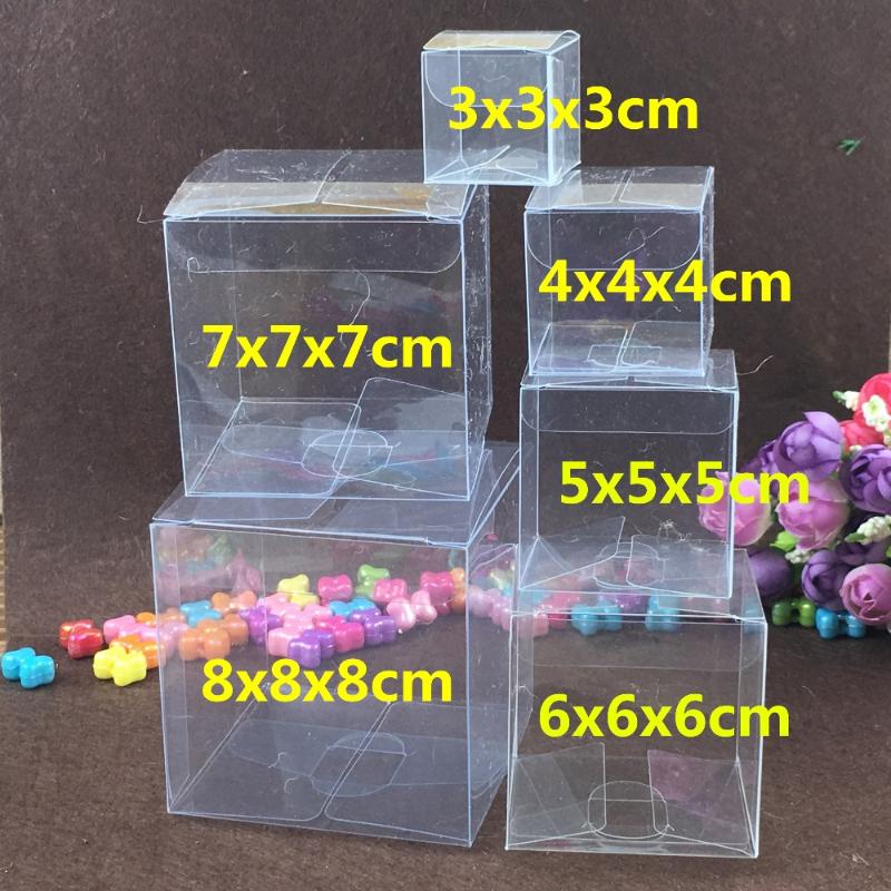 

50pcs/lot Clear PVC Favor Boxes Paper Chocolate Boxes Party Gifts Packaging Box