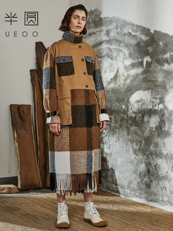 

2020 New Arrival Office Lady Full Long Turtleneck Skirt Trench, As pic shown