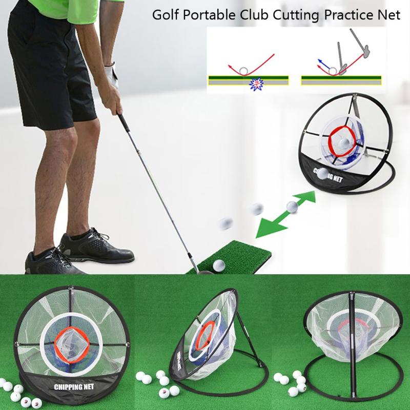 

Golf Portable Club Cutting Practice Net Available Indoor and Outdoor Functions Practice Training Trainer Aids, Black