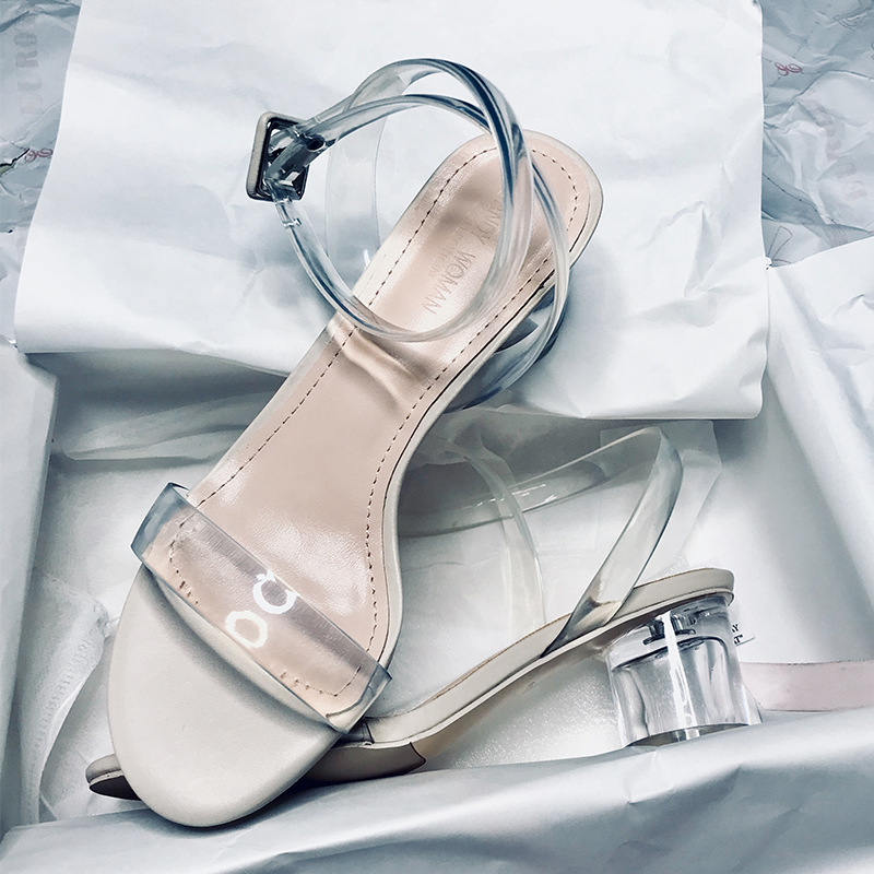

2020 Summer Fashion Women's Sandals transparent tape PVC Women Shoes Rome Sandals high heel open-toe women shoes Q00052