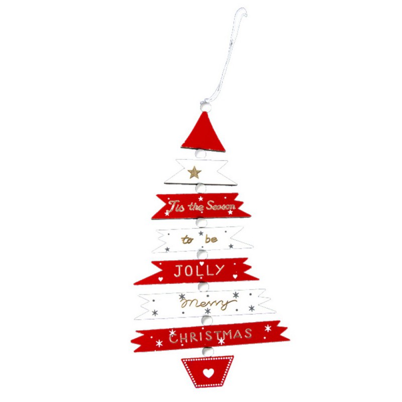 

Christmas Tree Pendant Drop Ornament Wood Holiday Hanging Decor Supplies