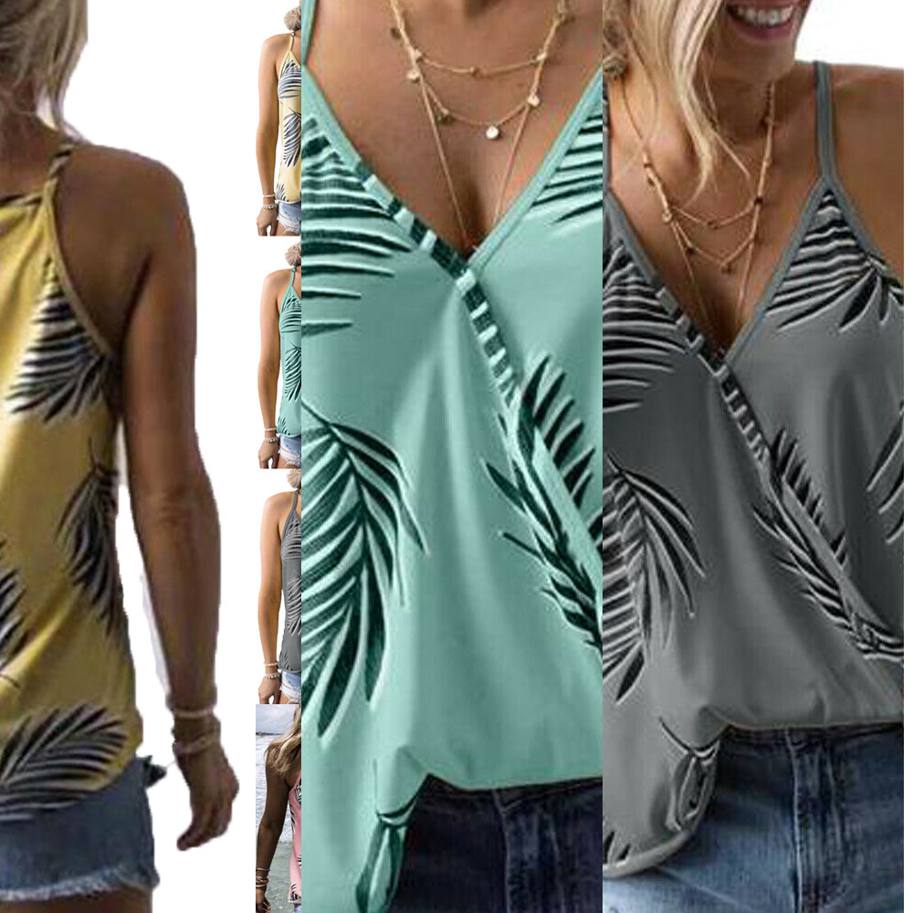 

Women Outer Cotton Tank Sexy Beach Loose Top Summer Bluse Multicolor, Blue