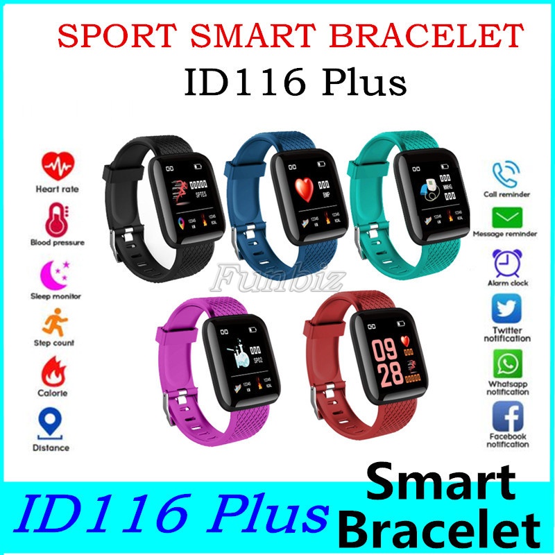 

High quality 116plus smart watch bracelet wristband with color touch screen message remind for cell phones 116 plus smartwatches
