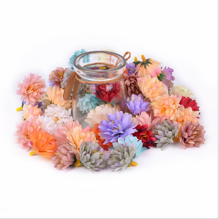 

Wholesale 300pcs Small Silk Carnations Handmade Fabric Flower Head For Wedding Decoration DIY Wreath halo garland Gift Scrapbooking Craft, Lt blue