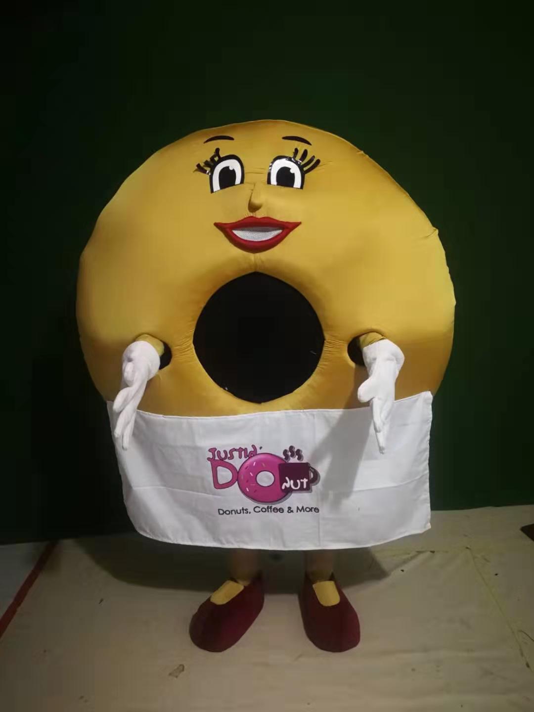

high quality Real Pictures Deluxe Donuts mascot costume free shipping, Champagne