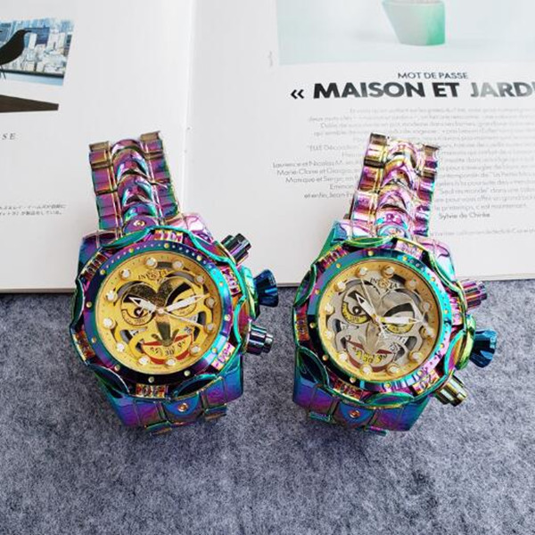 

In 2021, Dropshipping HK duty free shop INVICTA brand DC Comics Joker Joint production Model:30124 Complete Calendar Men's Quartz watch, Slivery;brown