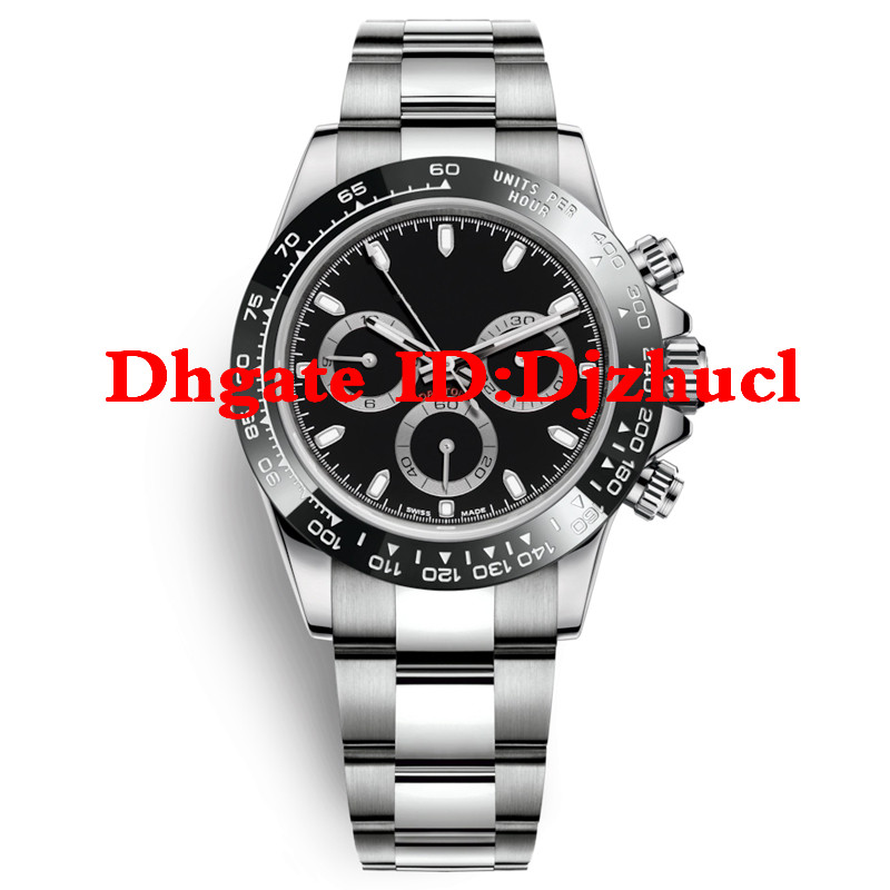 

2020 top Mens full Stainless Steel Japan VK64 chronograph Movement Mens Watch 5ATM waterproof Luminous Diver montre de luxe watch, Add waterproof