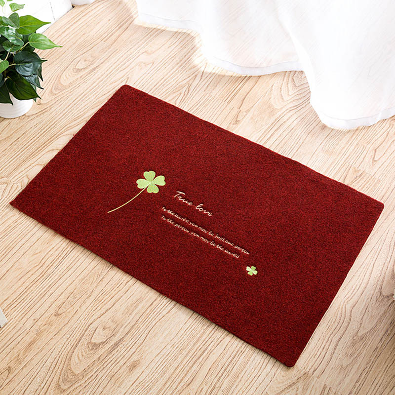 

New Entrance Door Mat Four leaves Clover Pattern Water Absorption Kitchen Bathroom Carpets Anti-slip Mat NE, 40cm x 60cm