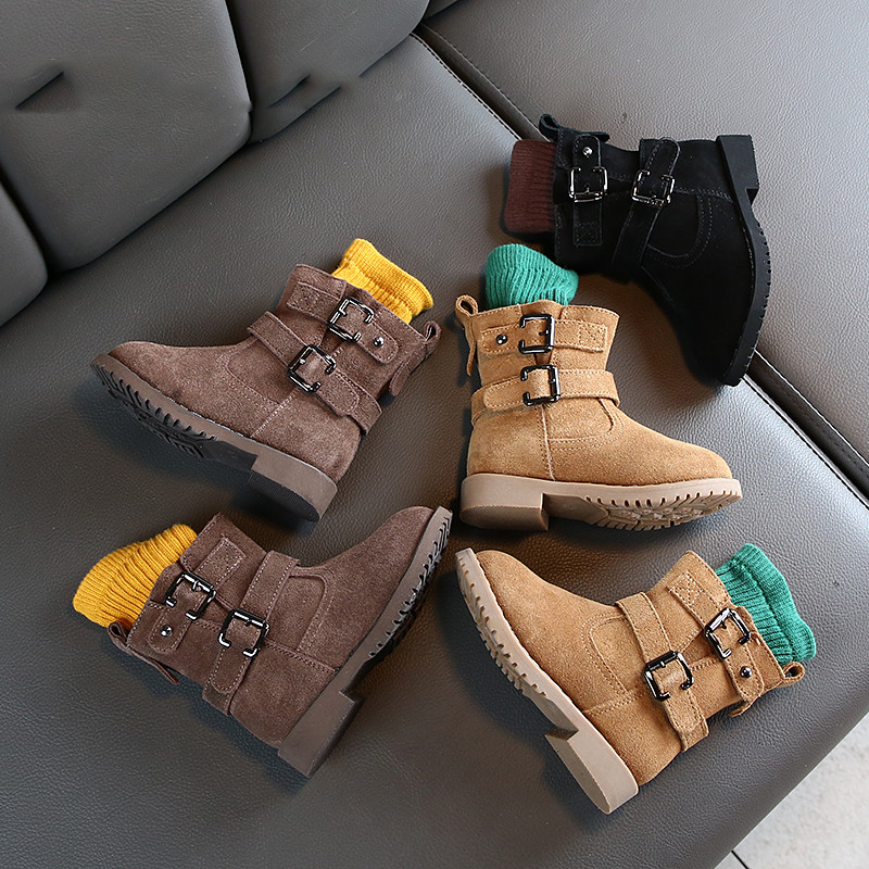 

Children's Martin Boots genuine leather suede New British style Fashion High-Up Boys and Girls'Shoes 1-3-4-15 Years Old